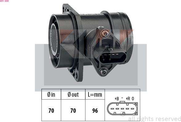 KW 491 509 - Débitmètre de masse d'air cwaw.fr