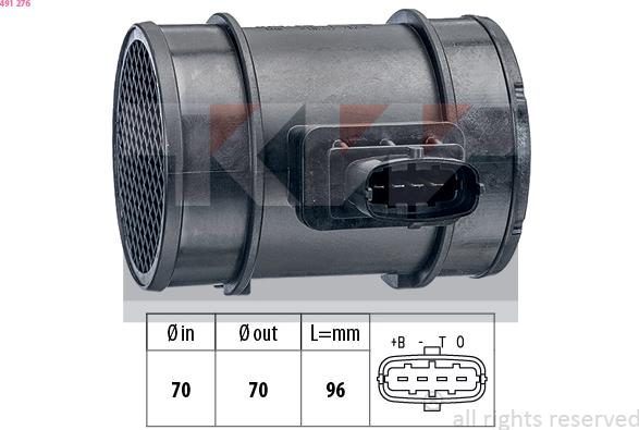 KW 491 276 - Débitmètre de masse d'air cwaw.fr