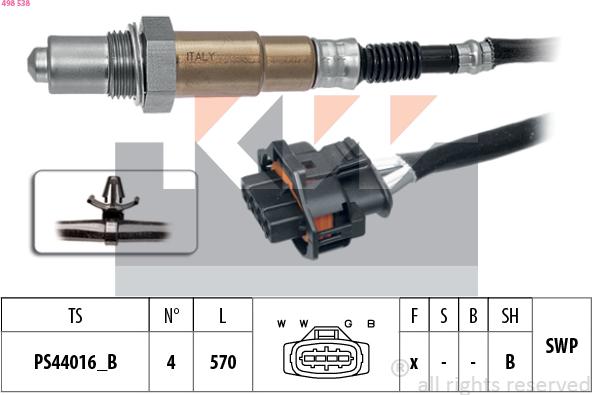 KW 498 538 - Sonde lambda cwaw.fr