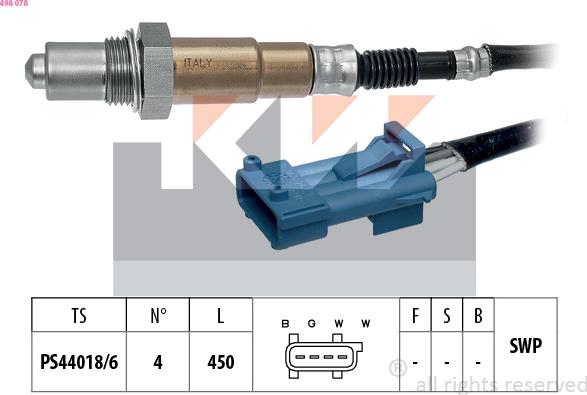 KW 498 078 - Sonde lambda cwaw.fr