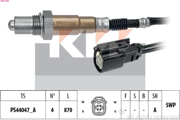 KW 498 365 - Sonde lambda cwaw.fr