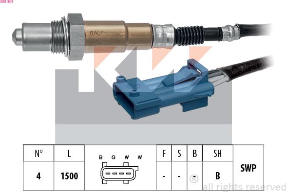 KW 498 301 - Sonde lambda cwaw.fr