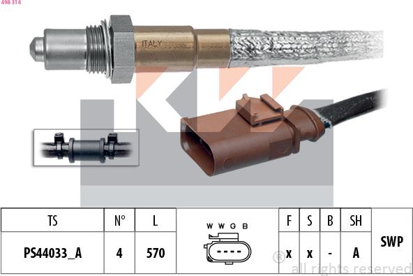 KW 498 314 - Sonde lambda cwaw.fr