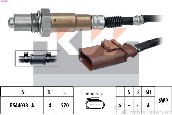 KW 498 315 - Sonde lambda cwaw.fr