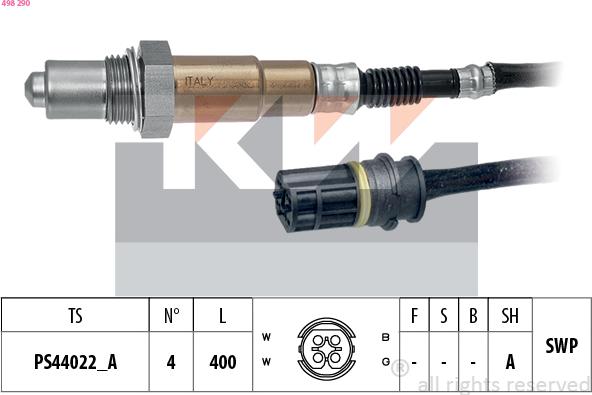 KW 498 290 - Sonde lambda cwaw.fr