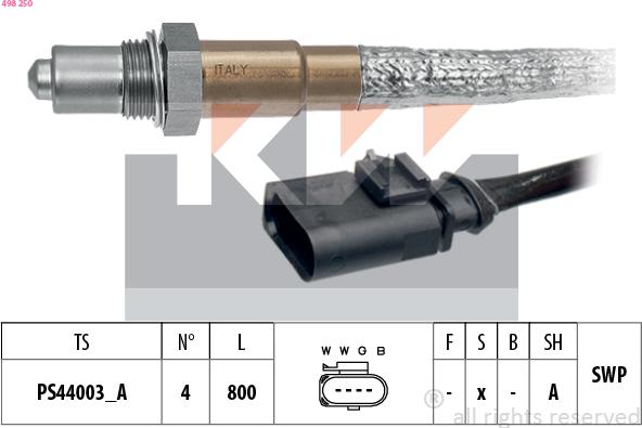 KW 498 250 - Sonde lambda cwaw.fr