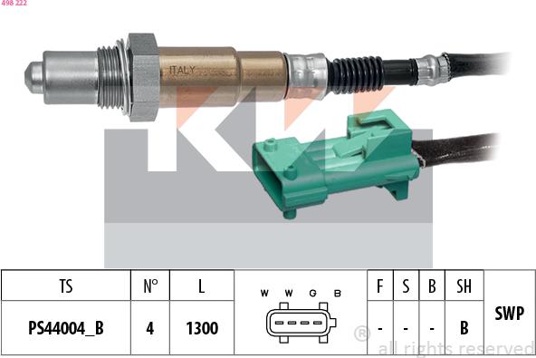 KW 498 222 - Sonde lambda cwaw.fr