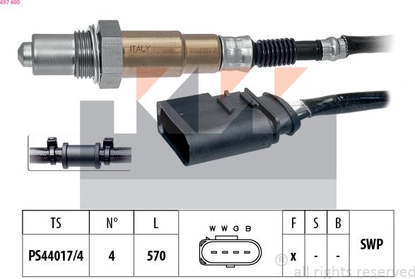 KW 497 600 - Sonde lambda cwaw.fr