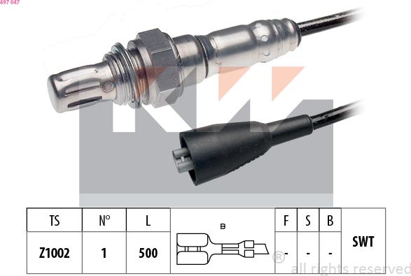 KW 497 047 - Sonde lambda cwaw.fr