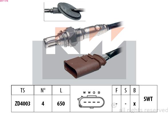 KW 497 178 - Sonde lambda cwaw.fr