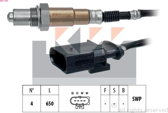 KW 497 750 - Sonde lambda cwaw.fr