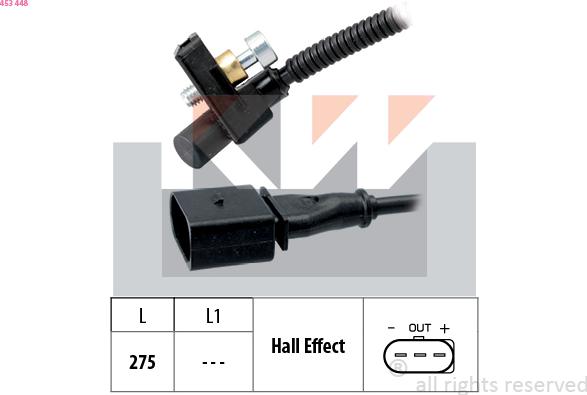 KW 453 448 - Capteur d'angle, vilebrequin cwaw.fr