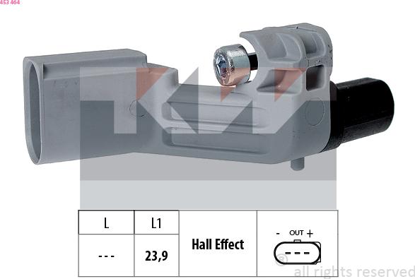 KW 453 464 - Capteur d'angle, vilebrequin cwaw.fr