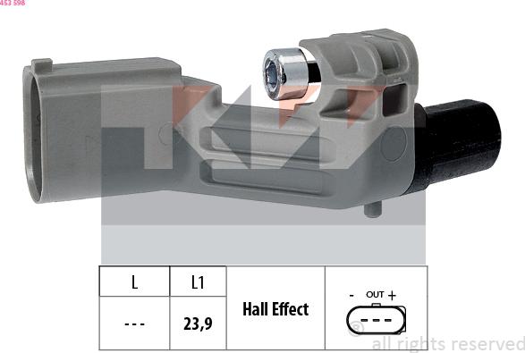 KW 453 598 - Capteur d'angle, vilebrequin cwaw.fr