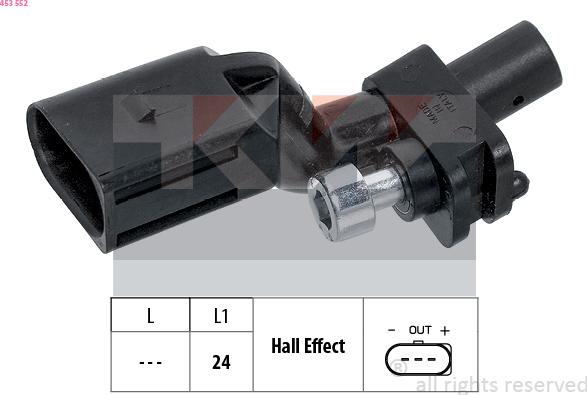 KW 453 552 - Capteur d'angle, vilebrequin cwaw.fr