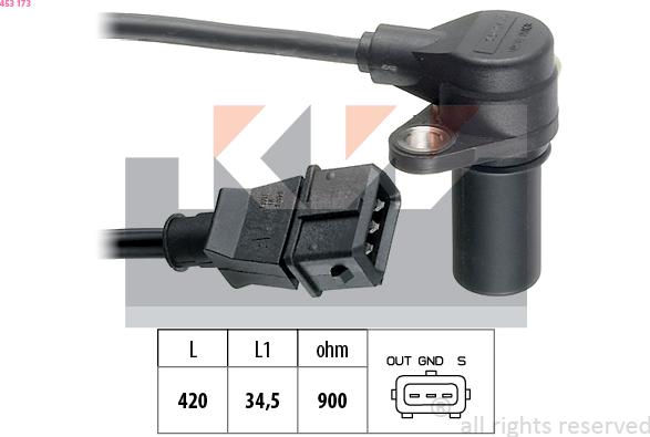 KW 453 173 - Capteur d'angle, vilebrequin cwaw.fr