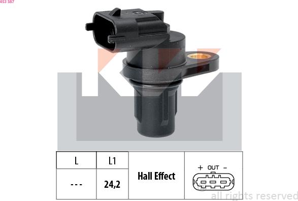 KW 453 387 - Capteur, position d'arbre à cames cwaw.fr