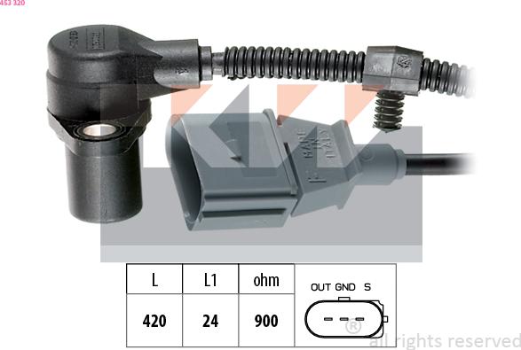 KW 453 320 - Capteur d'angle, vilebrequin cwaw.fr