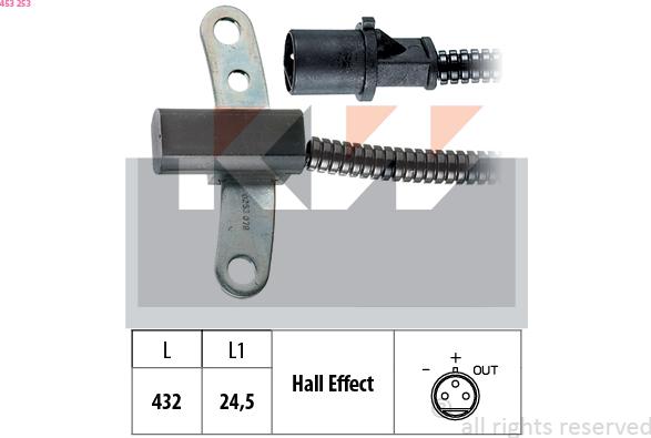 KW 453 253 - Capteur d'angle, vilebrequin cwaw.fr