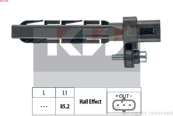 KW 453 758 - Capteur d'angle, vilebrequin cwaw.fr