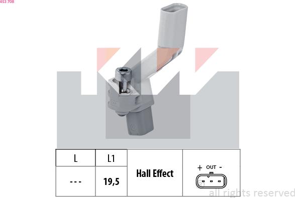 KW 453 708 - Capteur d'angle, vilebrequin cwaw.fr