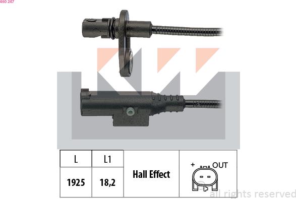 KW 460 247 - Capteur, vitesse de roue cwaw.fr