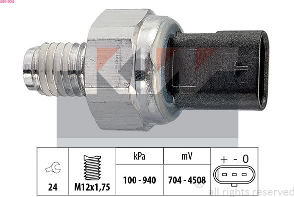 KW 480 004 - Capteur, pression d'huile cwaw.fr