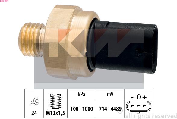 KW 480 001 - Capteur, pression d'huile cwaw.fr