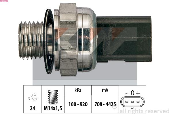 KW 480 003 - Capteur, pression d'huile cwaw.fr