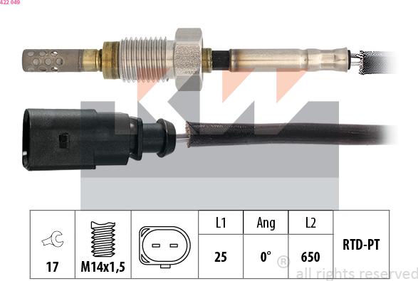 KW 422 049 - Capteur, température des gaz cwaw.fr