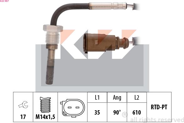 KW 422 067 - Capteur, température des gaz cwaw.fr