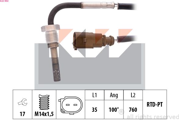 KW 422 002 - Capteur, température des gaz cwaw.fr