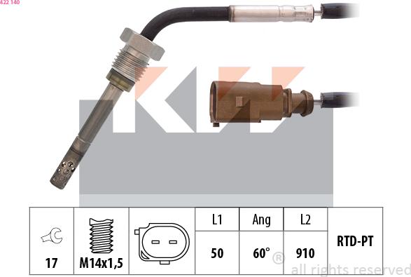 KW 422 140 - Capteur, température des gaz cwaw.fr