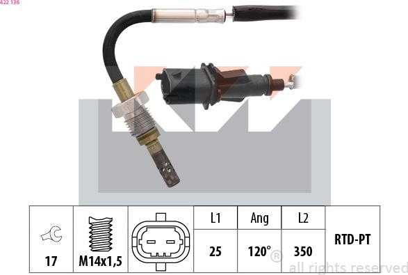 KW 422 136 - Capteur, température des gaz cwaw.fr