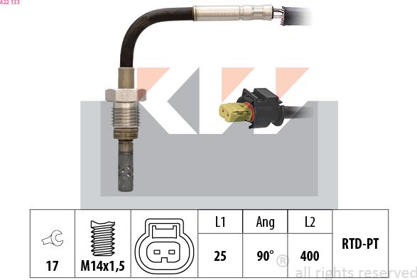 KW 422 133 - Capteur, température des gaz cwaw.fr