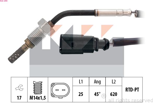 KW 422 244 - Capteur, température des gaz cwaw.fr