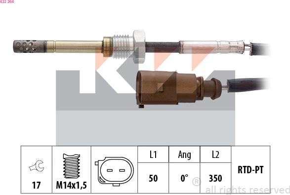 KW 422 264 - Capteur, température des gaz cwaw.fr