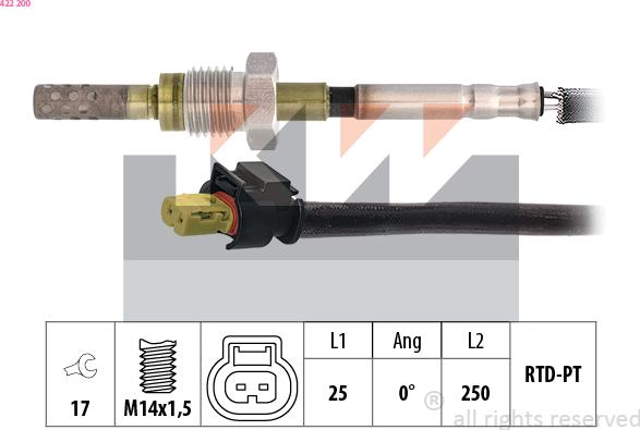 KW 422 200 - Capteur, température des gaz cwaw.fr