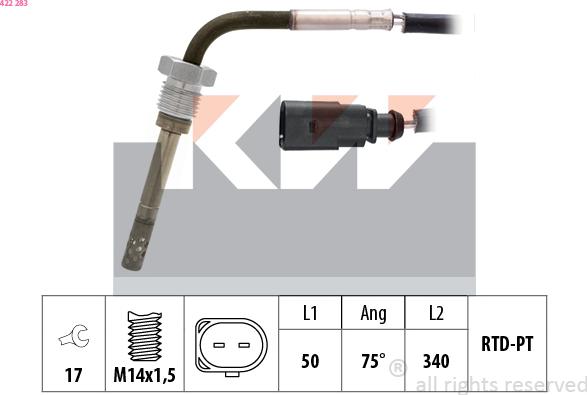 KW 422 283 - Capteur, température des gaz cwaw.fr