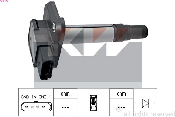 KW 470 445 - Bobine d'allumage cwaw.fr