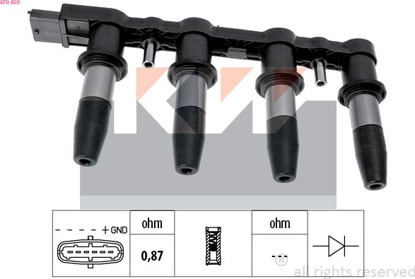 KW 470 450 - Bobine d'allumage cwaw.fr