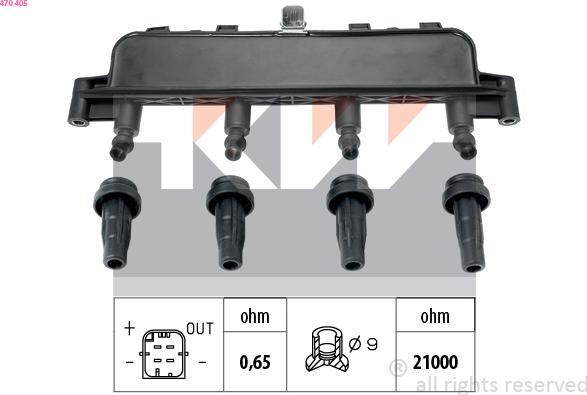 KW 470 405 - Bobine d'allumage cwaw.fr