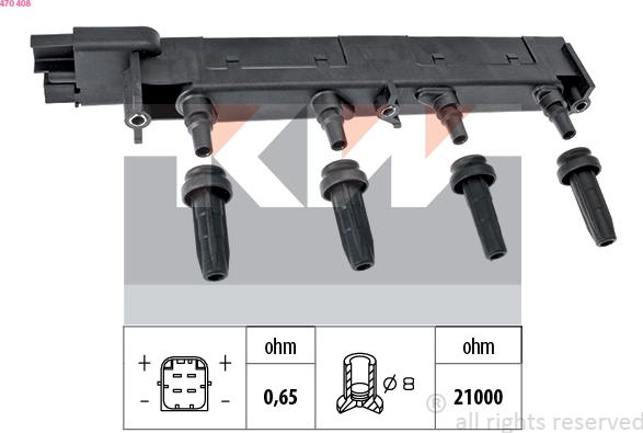 KW 470 408 - Bobine d'allumage cwaw.fr