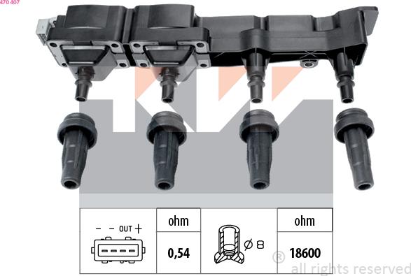 KW 470 407 - Bobine d'allumage cwaw.fr