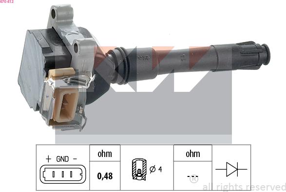 KW 470 412 - Bobine d'allumage cwaw.fr