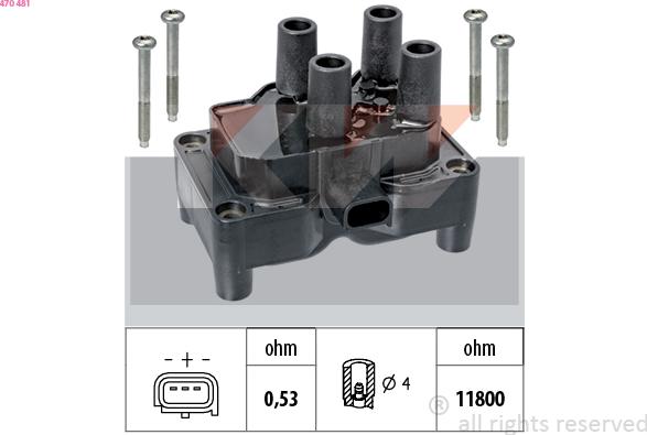 KW 470 481 - Bobine d'allumage cwaw.fr