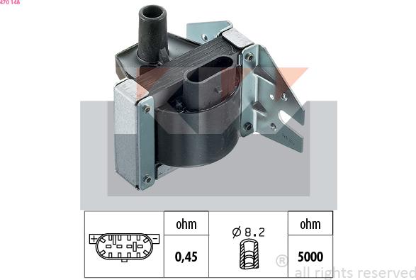 KW 470 148 - Bobine d'allumage cwaw.fr