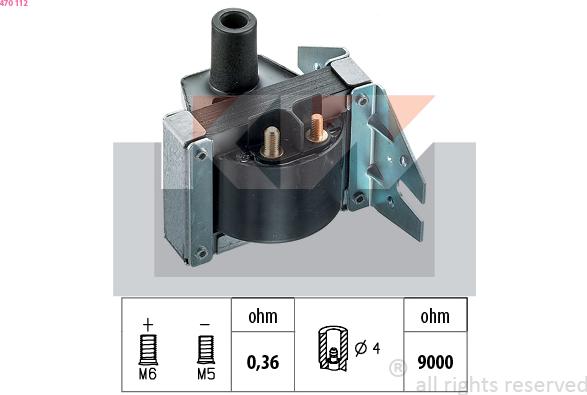 KW 470 112 - Bobine d'allumage cwaw.fr