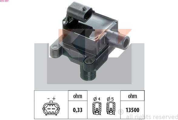 KW 470 397 - Bobine d'allumage cwaw.fr