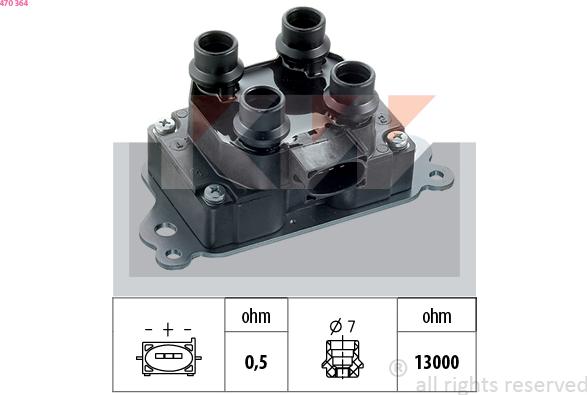 KW 470 364 - Bobine d'allumage cwaw.fr